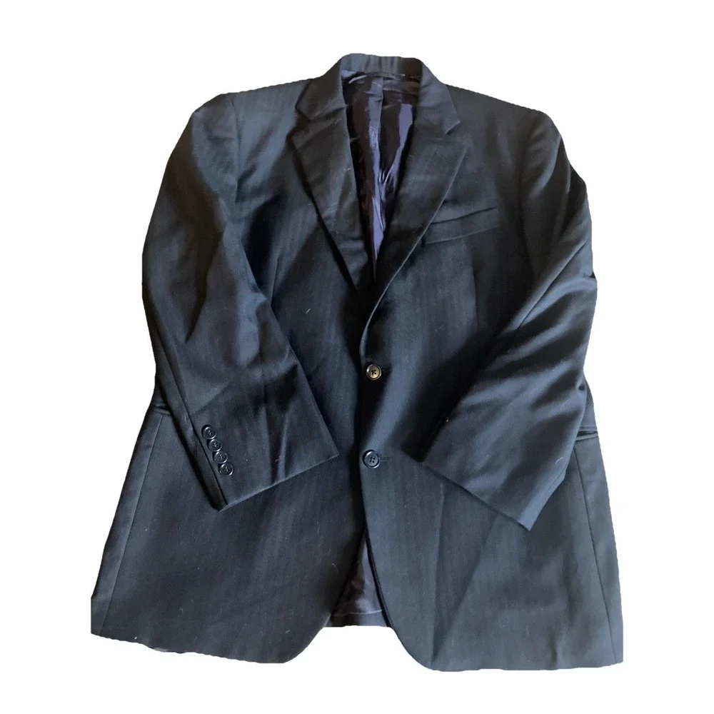 Brooks Brothers‎ Men's Saxxon Wool Blue Black Sport Blazer Jacket 42S/ W37